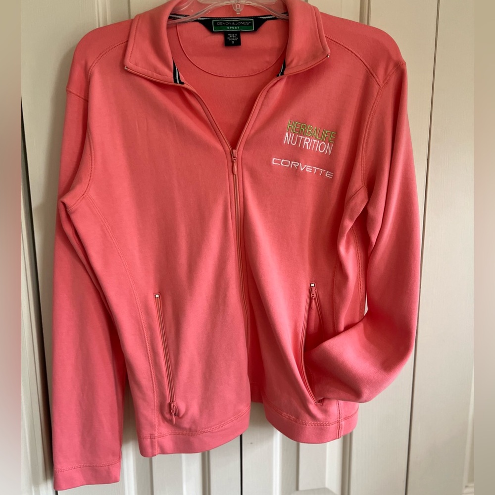 Coral Athletic Zip-Up Jacket. Corvette sport.